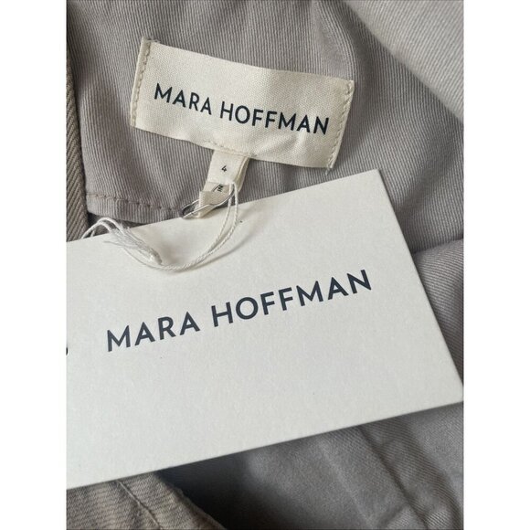 NWT Mara Hoffman Amal Beige Oatmeal Denim Cropped Top Tank Size 4 - Picture 12 of 12
